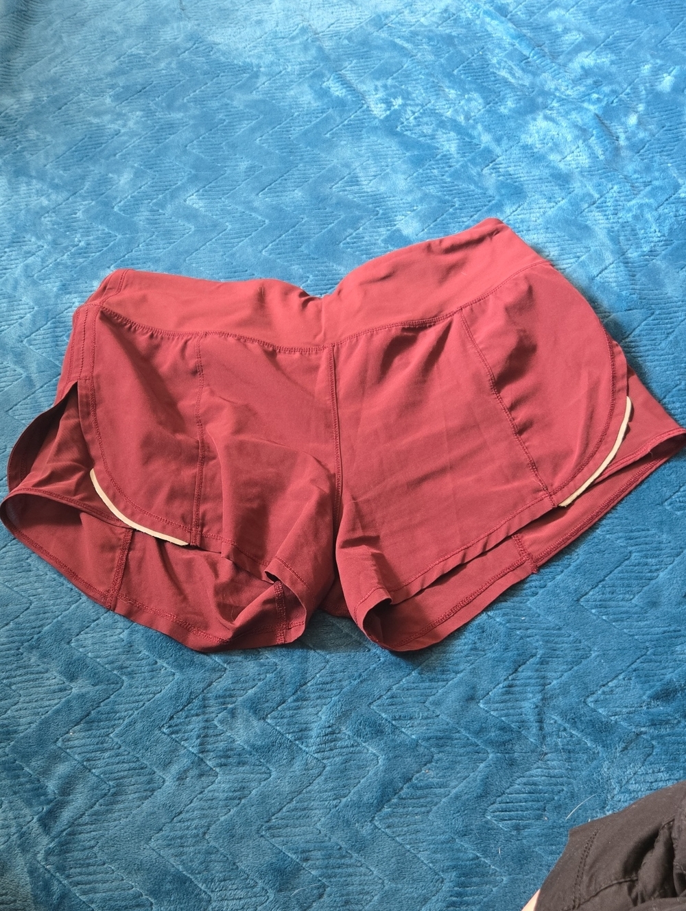 Zyia Active Women’s Burgundy Athletic Shorts with Contrast Trim